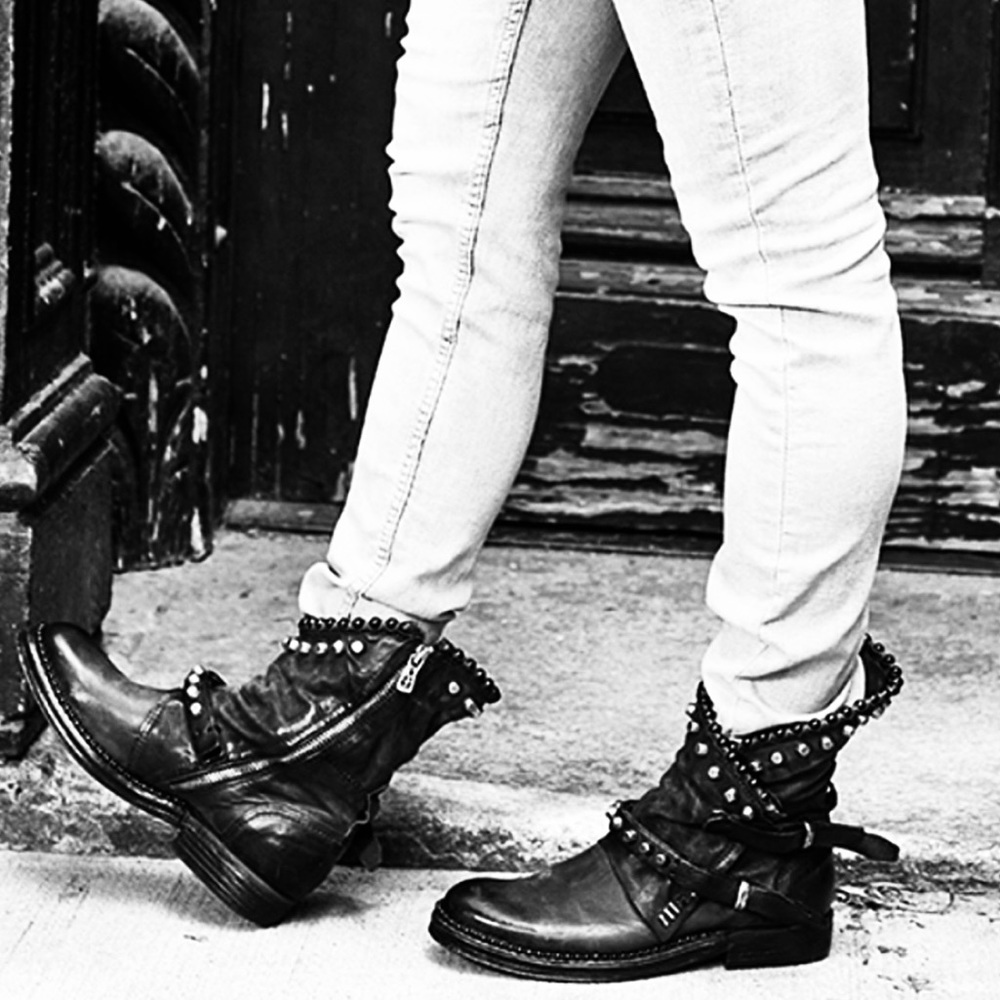 ITALIAN LEATHER A.S.98 Viets Boot (woman) Smoke